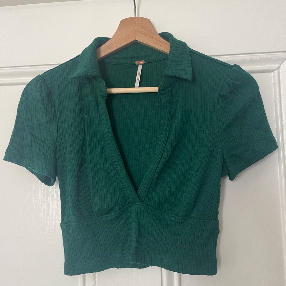 Green Low-cut Free People Top